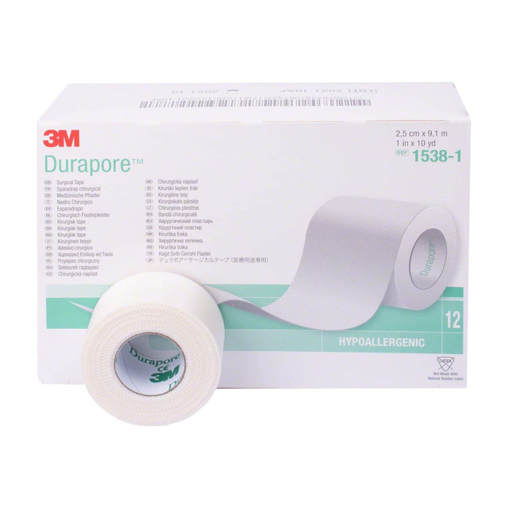 3M Durapore Hypoallergenic Surgical Tape 1'' Roll