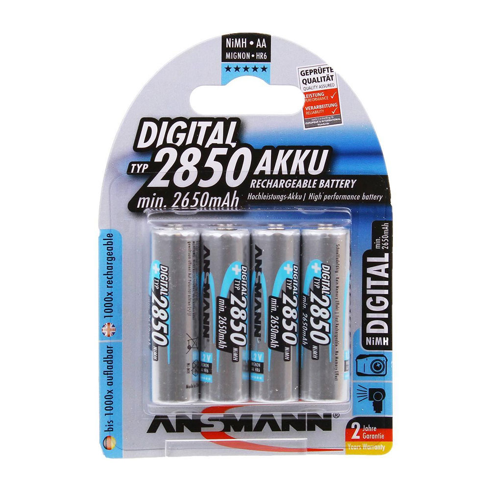 Ansmann AA NiMH 2850mAh Rechargeable Batteries (4-Pack)