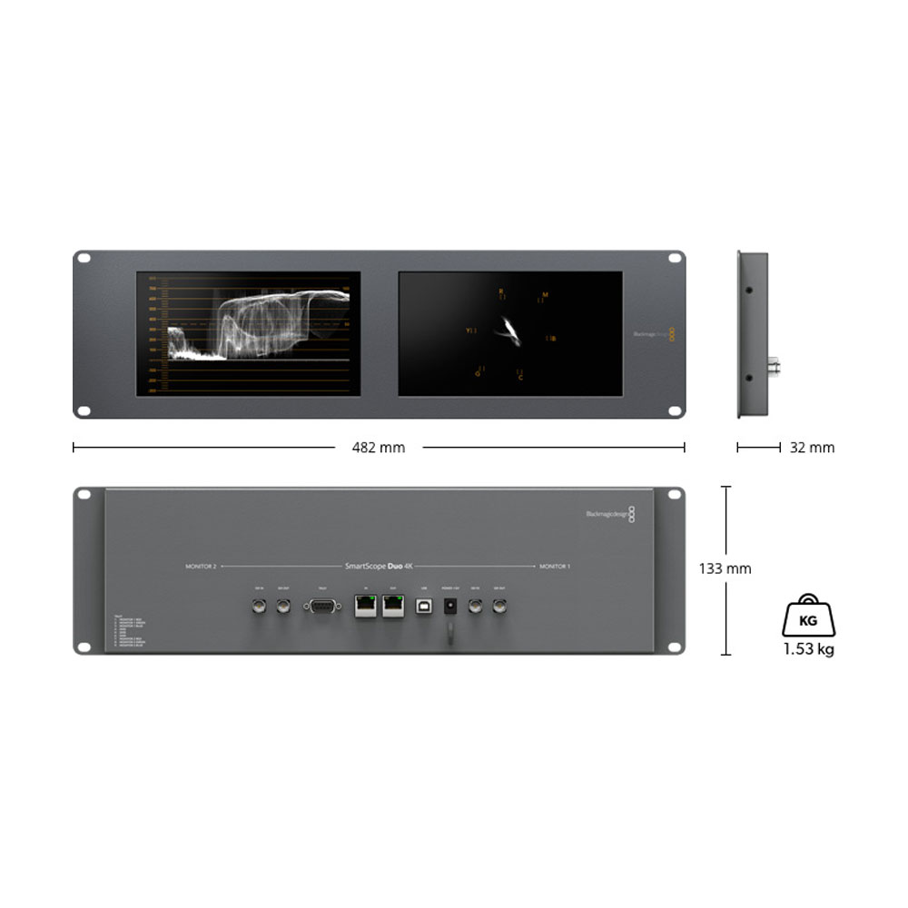 BlackMagic SmartView Duo Rackmountable Dual 8'' LCD Monitors