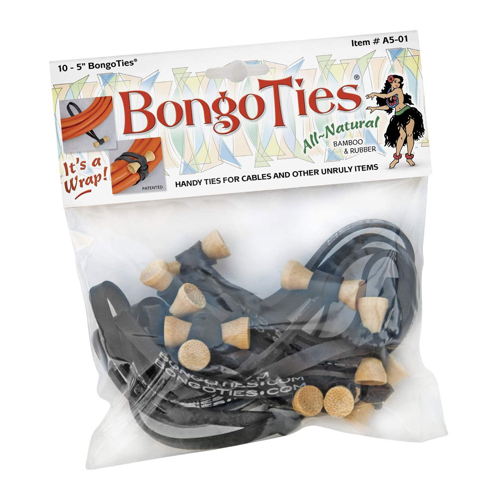 BongoTies 5'' Multi-Purpose Elastic Cable Ties (10 Pack) (Select Option)