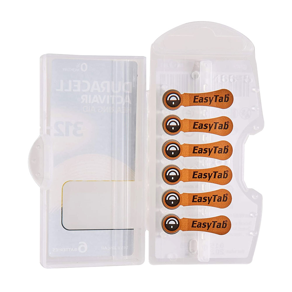 Duracell Activair PR41 Size 312 Easytab Batteries (6 Pack)