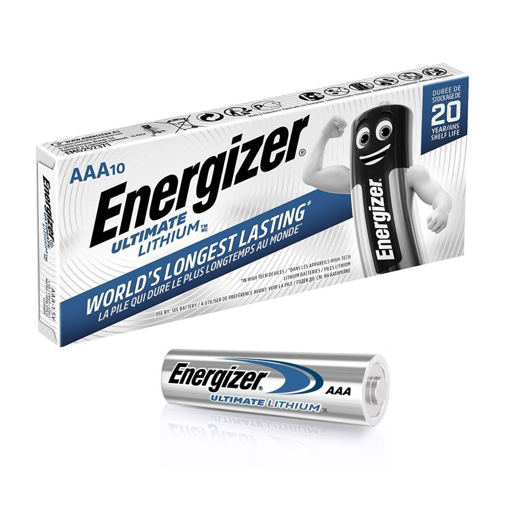 Energizer Lithium AAA Batteries L92 LR03 (10 Pack)