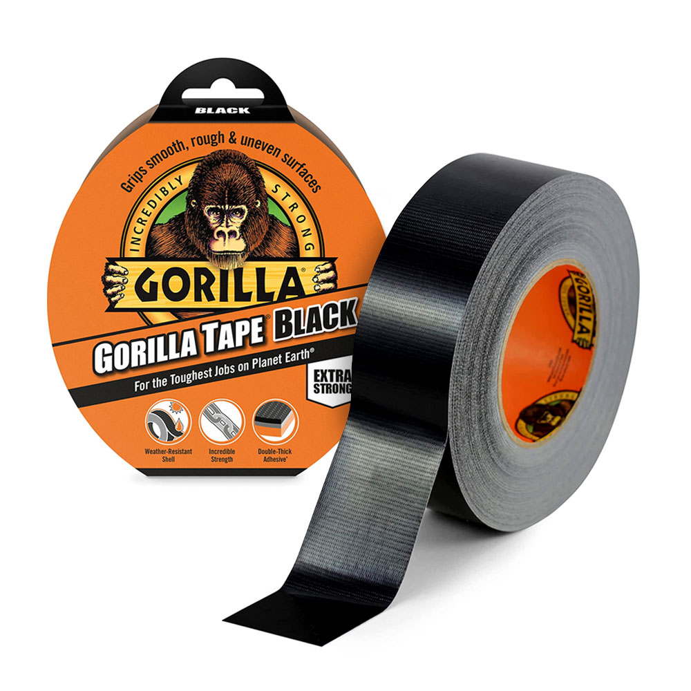 Gorilla Tape Black Gaffer Tape - 1 Roll (50mm x 32m)