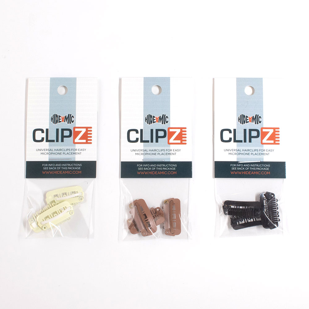 Hide-A-Mic Clipz Hair Clips for Microphone Mounting - 3 Pack