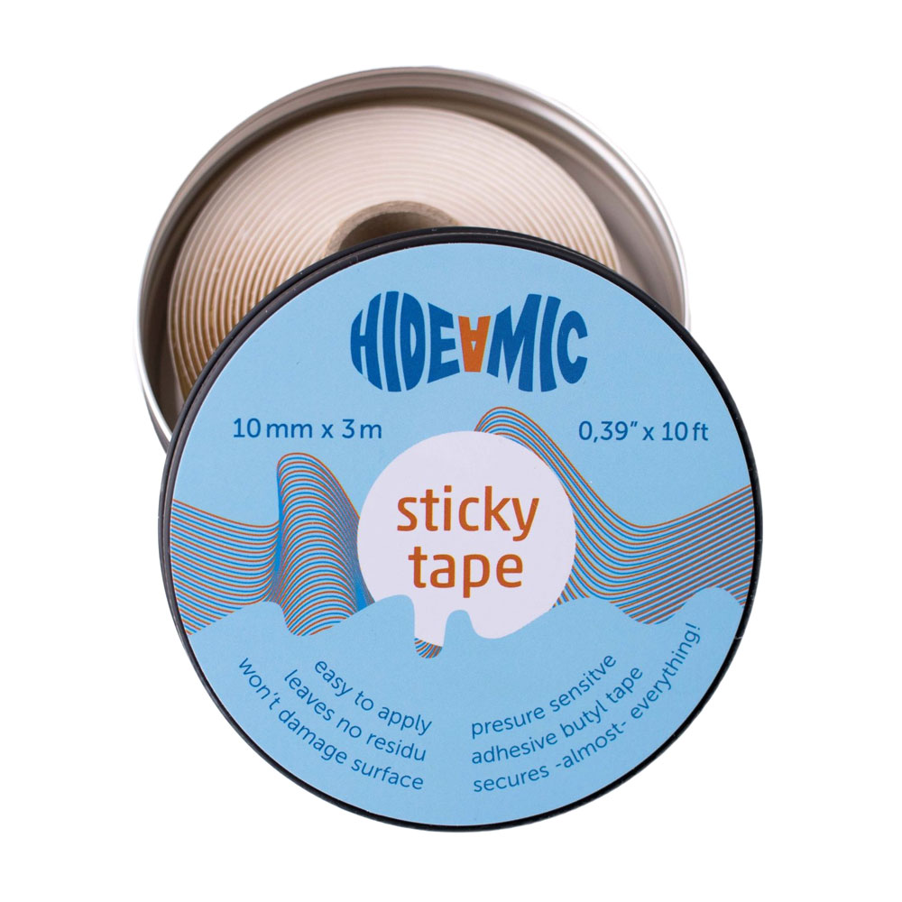 Hide-A-Mic Sticky Tape Pressure Sensitive Butyl Tape - 3m x 10mm - Tin