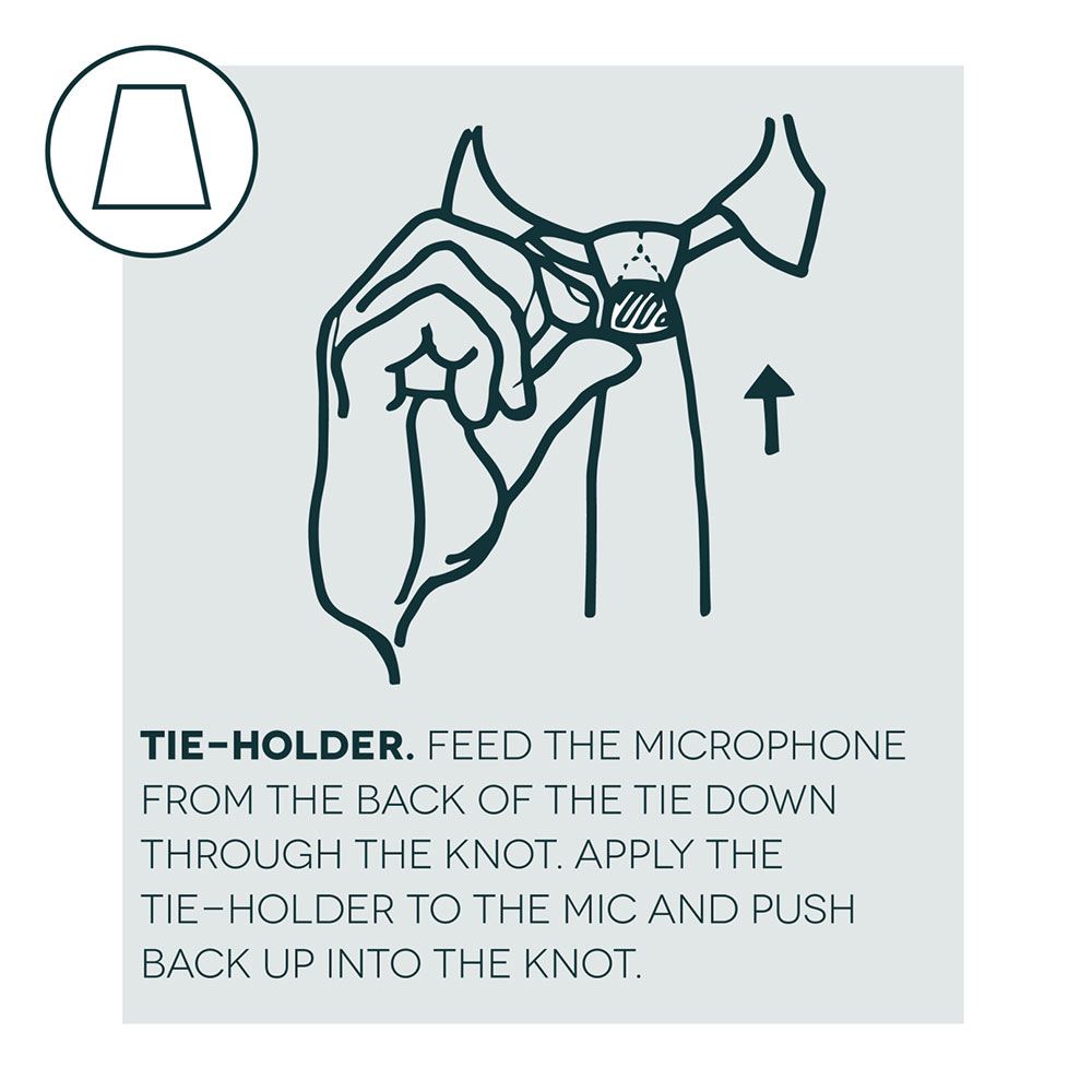Hide-A-Mic Tie-Holder Microphone Mount for Sanken COS11