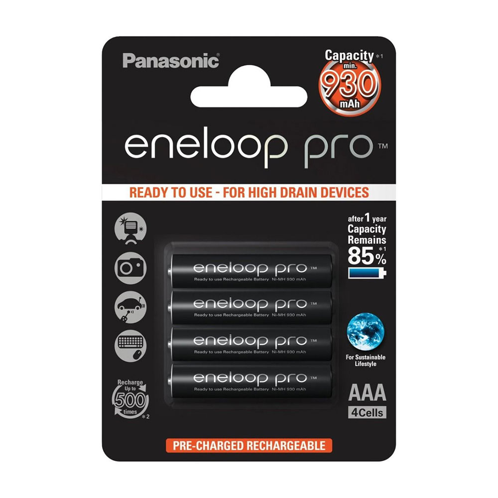 Panasonic Eneloop Pro AAA 930 mAh Rechargeable Battery (4 Pack)