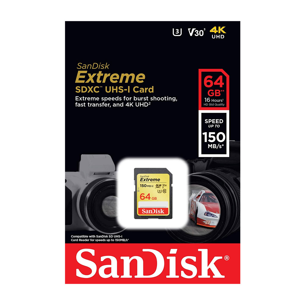 SanDisk Extreme 64GB SDXC Card 150MB/s Class 10