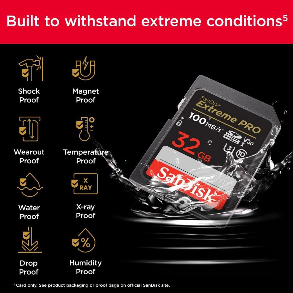 SanDisk Extreme Pro 32GB SDHC Card 100MB/s Class 10