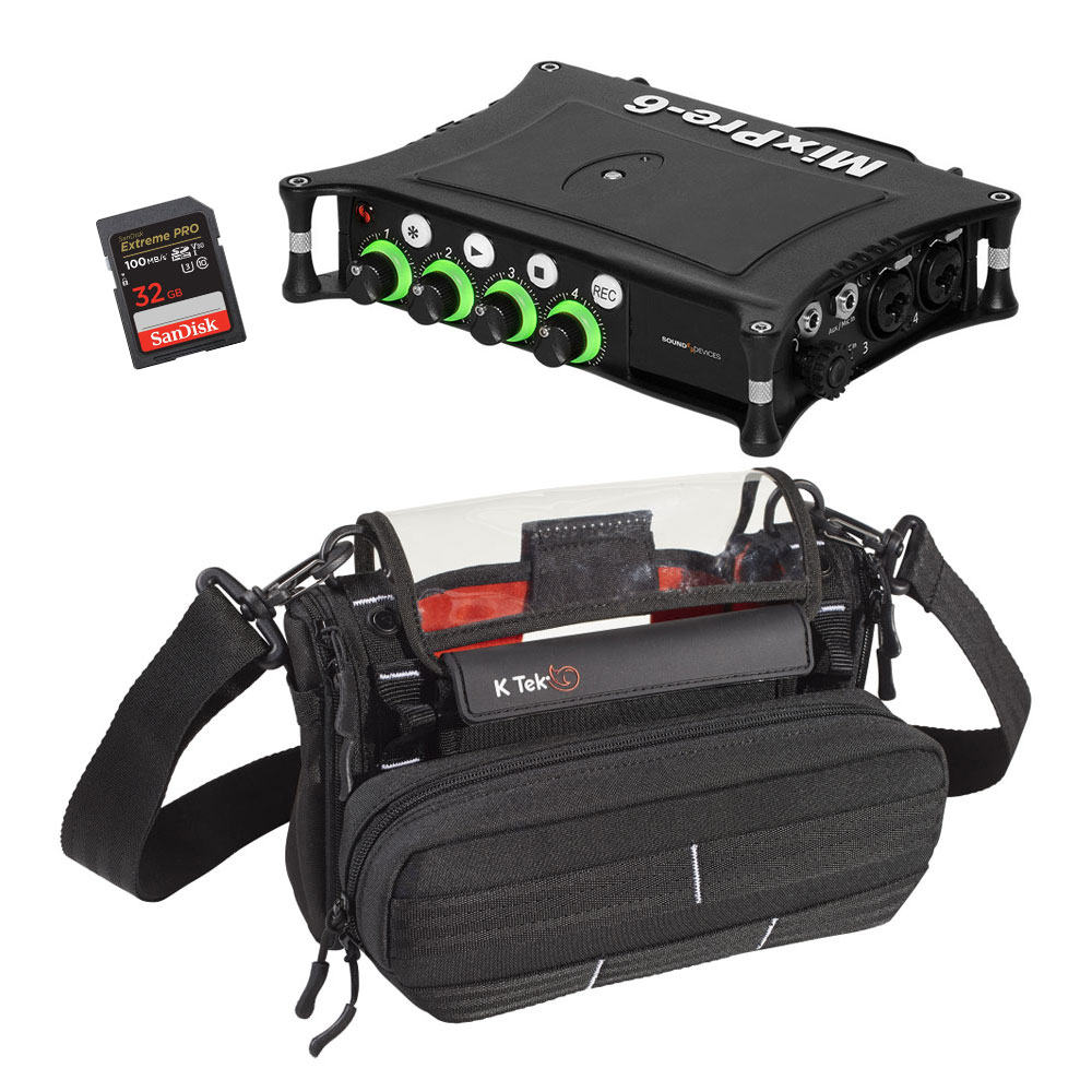 Sound Devices MixPre6 II Mixer + KTek KSTGMIX Bag + SD Card Bundle
