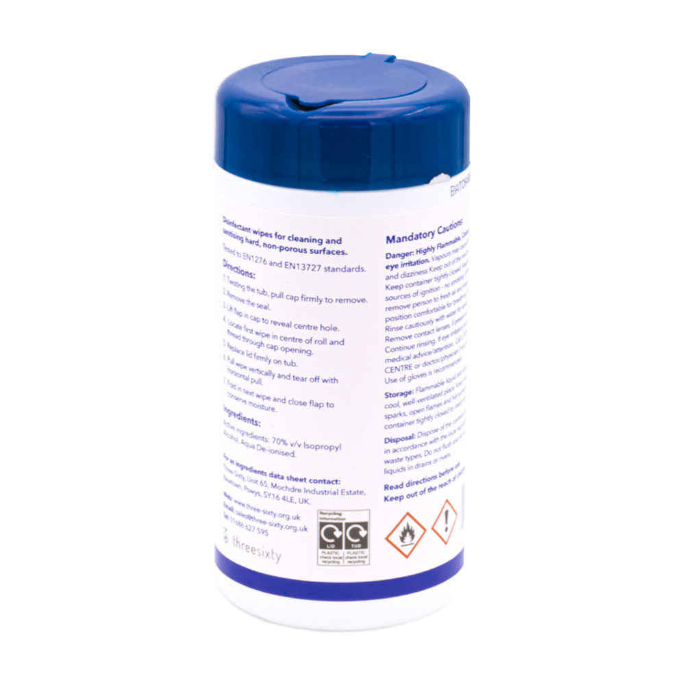 Surface Medic 70 Alcohol Disinfectant Wipes Tub of 100 Everything Audio