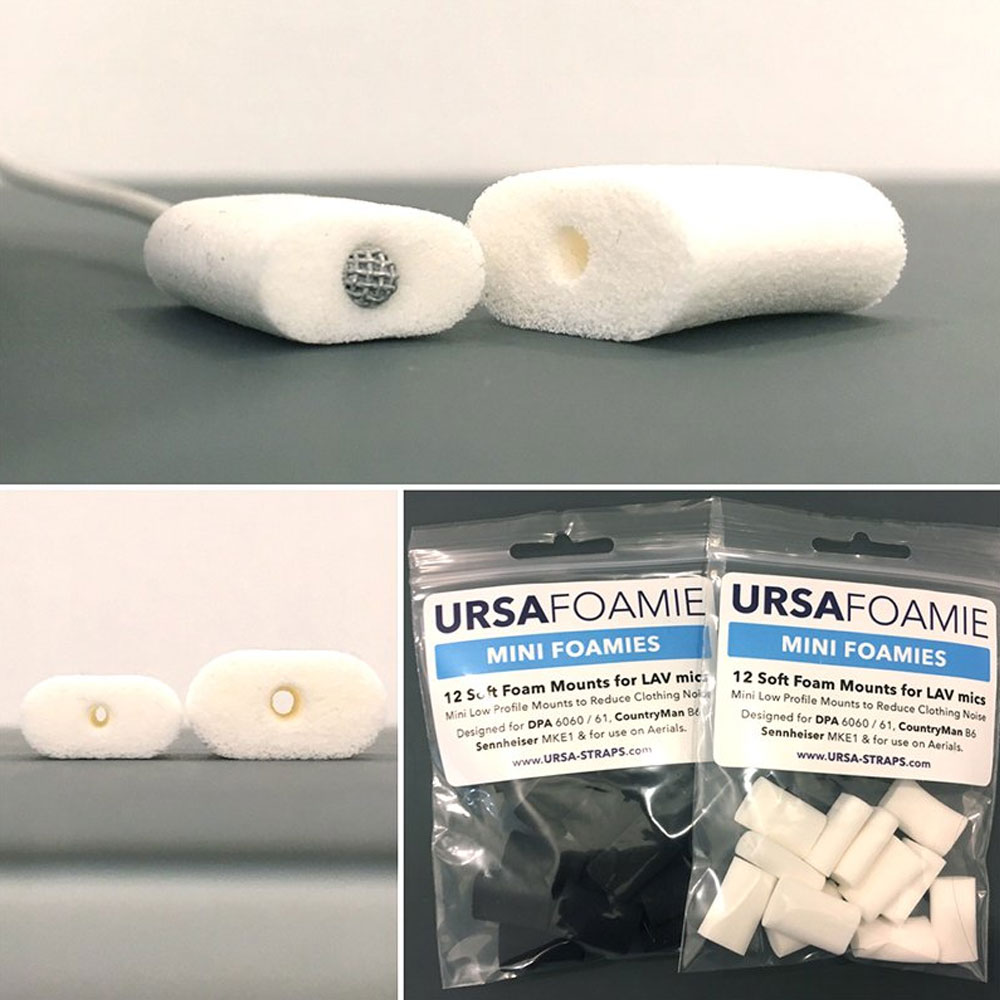 URSA Mini Foamies Soft Foam Mounts for Lavalier Microphones - 12 Pack