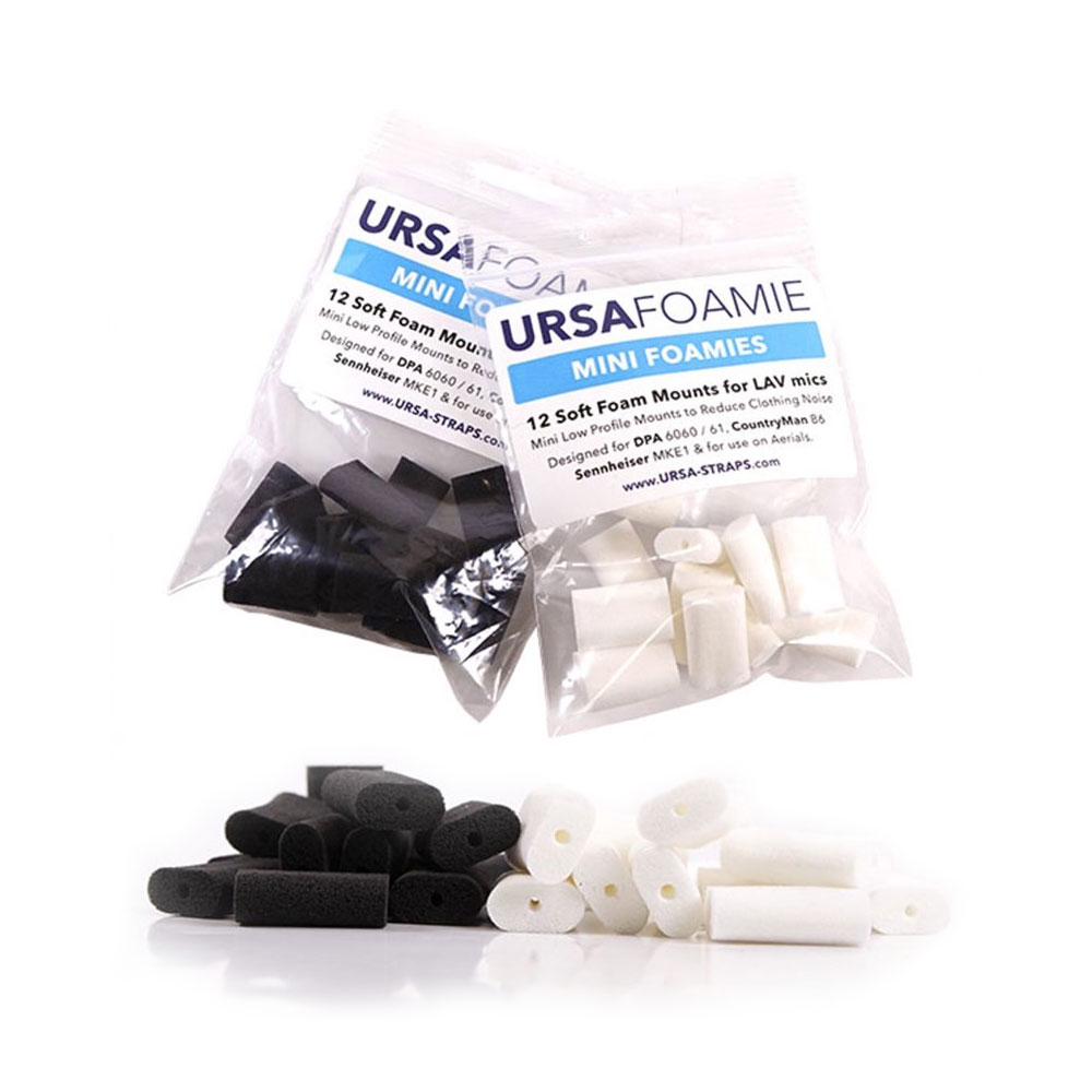 URSA Mini Foamies Soft Foam Mounts for Lavalier Microphones - 12 Pack