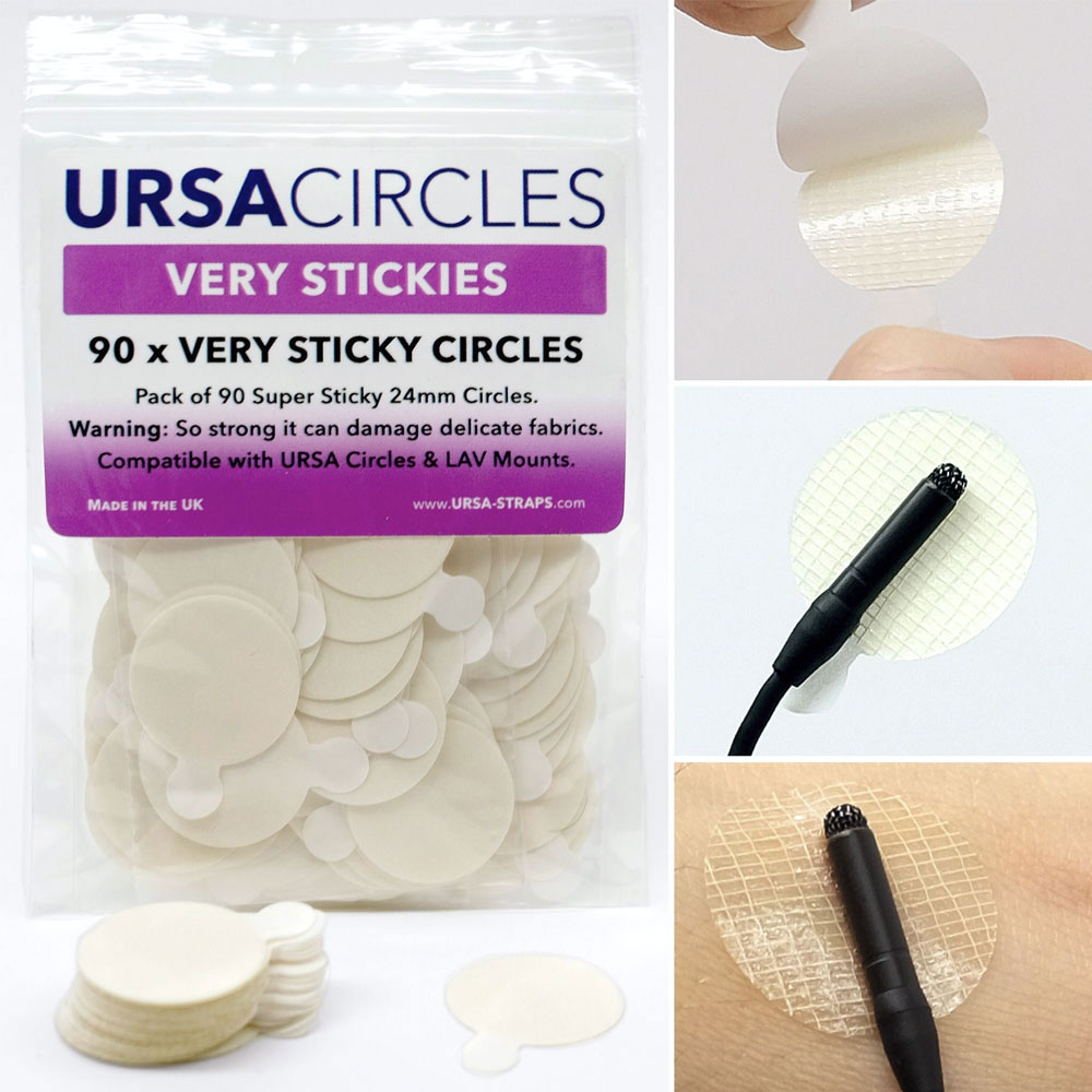 URSA Very Sticky Circles for Lavalier Microphones - 90 Pack