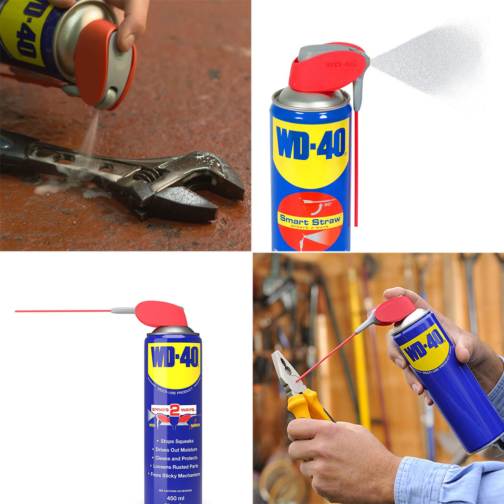 WD40 Spray Multi-Use Cleaning / Lubricant Spray w/ Smart Straw (450ml)
