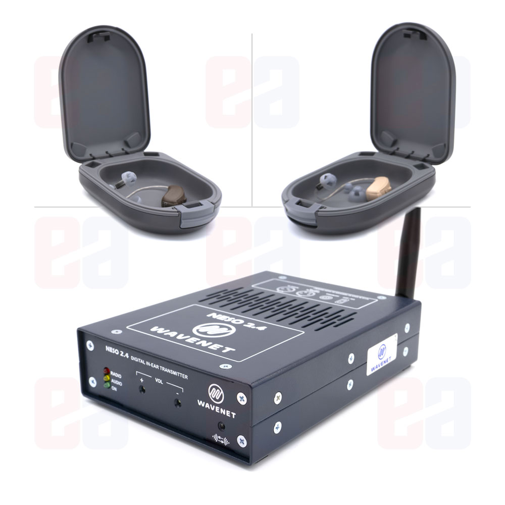 Wavenet NESO 2.4 Transmitter & Behind-The-Ear IEM Stereo Set Bundle