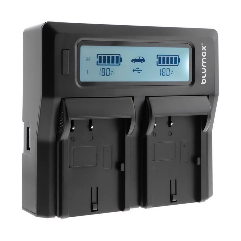 Blumax Dual NP50 Battery Charger w/ LCD Display