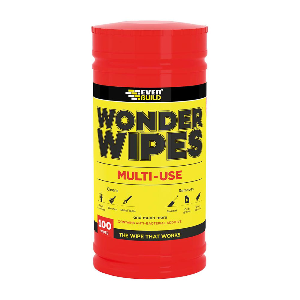 Everbuild Wonder Wipes Multi-Purpose Anti-Bacterial Cleaning Wipes (Tub of 100)
