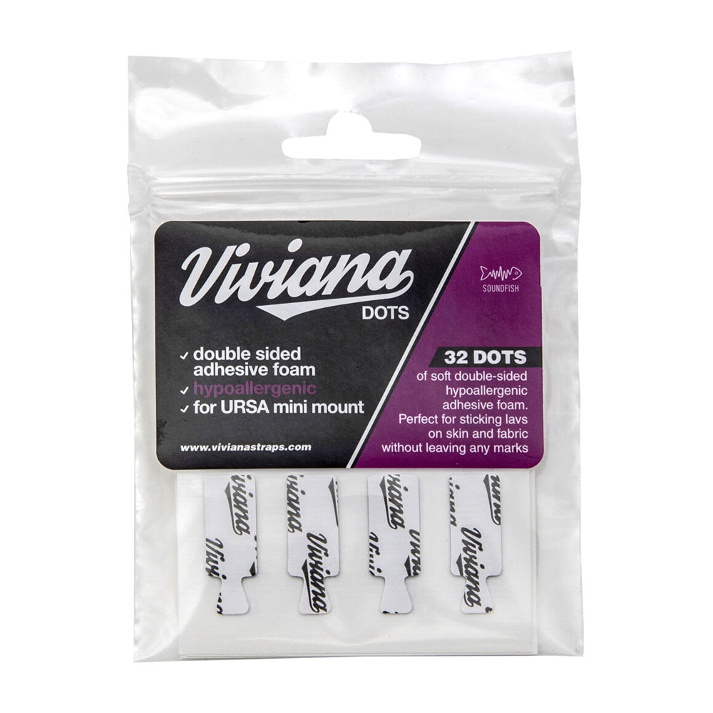 Viviana Dots Soft Foam Lavalier Stickers for URSA Mini Mounts - Rectangular (32 Pack)